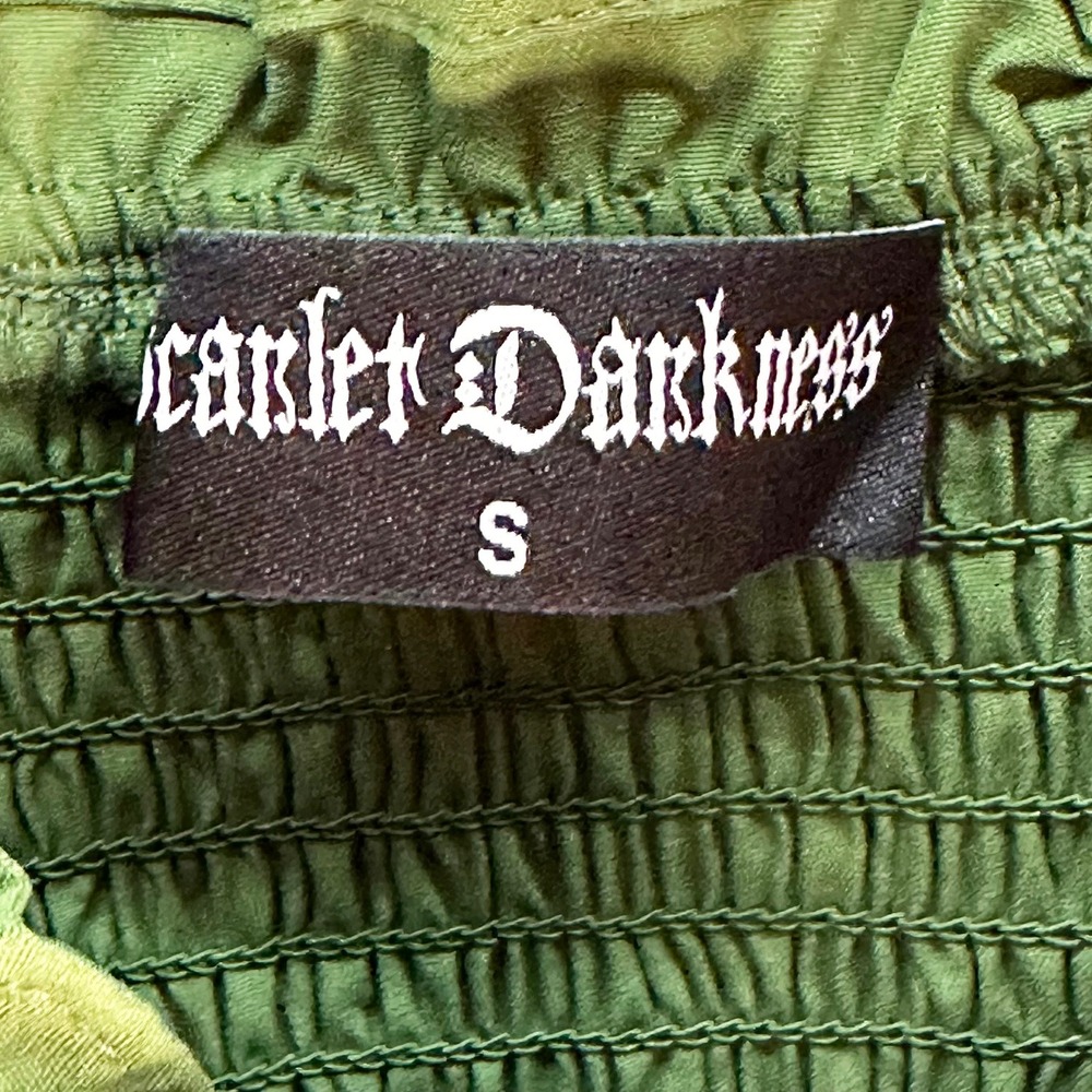 SCARLET DARKNESS Cottage‎ Renaissance Ruched Dress • Small • green - Picture 7 of 9